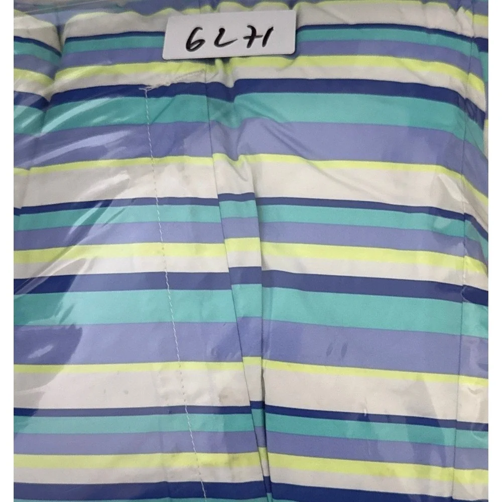 The North Face Reversible Hooded Jacket Girls L 14/16 Teal Or Striped Mossbud
